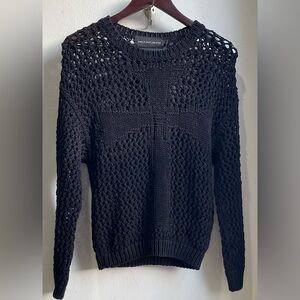 Racer Worldwide Safety Pin Cross Sweater Size S Black